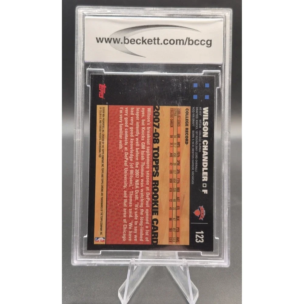 2007-08 Topps Chrome Wilson Chandler #123 Rookie (RC) New York Knicks BCCG 10